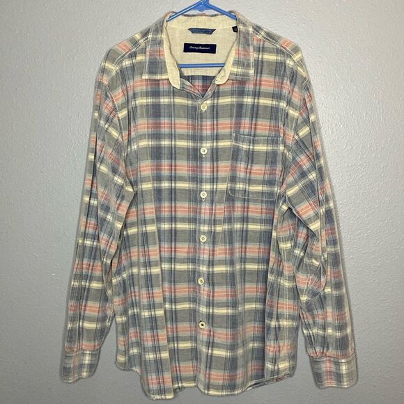 Tommy Bahama Pastel Pink Blue Soft Button Up Collared Shirt Size XXL - Picture 1 of 12